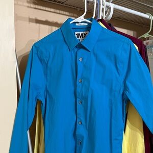 Express Blue Dress Shirt for Men Extra Slim Fit